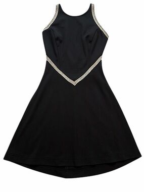 LILLIE RUBIN Black Halter Dress with Rhinestone Trim Size 4